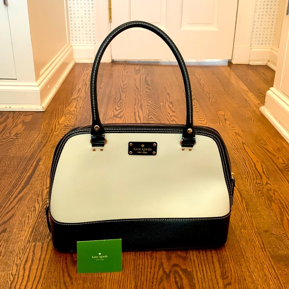Kate Spade Black and White Leather Tote